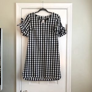 J. Crew Factory Gingham Flutter sleeve dress